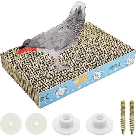 Bird Perch Parrot Cardboard Parrot Chew Toy Parrot Sanding Platform for Budgies, Cockatiels, Lovebirds, Medium (1/5)