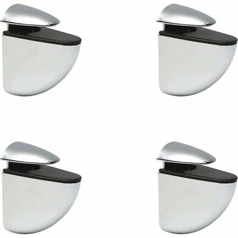 Un ensemble de 4 supports muraux pour étagères en verre, supports d'étagère réglables, épaisseur de verre maximale de 9 mm, avec vis.