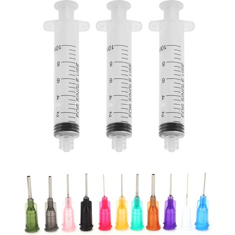 60 seringues en plastique de 10 ml avec 3 aiguilles et vis de fixation, outil jetable industriel manuel (1/5)