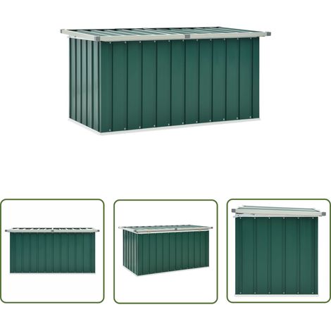 The Living Store Boîte de rangement de jardin Vert 129x67x65 cm - Coffre De Jardin - Rangement Jardin - Boite De Rangement Exterieur - Stockage Jardin - Abri Jardin (1/5)