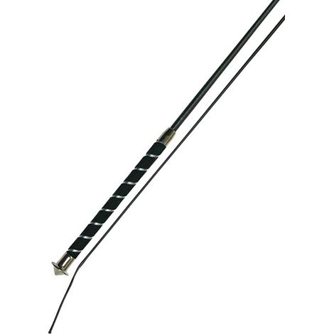 Frustino da dressage con rivestimento in nylon impugnatura in velluto e bottone in metallo da 100 a 130 cm: cm 120, nero (10)