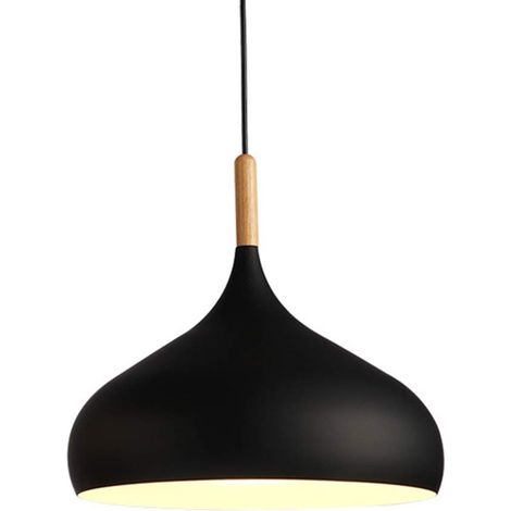 Suspension métal rétro, lampe industrielle vintage, plafonnier antique suspendu pour cuisine salon salle à manger chambre (noir, sans ampoule)