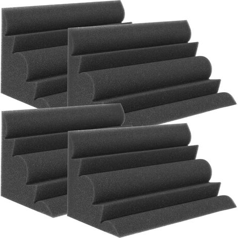 Panneaux Acoustiques En Mousse 4 Pièces Panneau Isolant Phonique Léger Et Flexible Pour Studio De Musique Podcast Mur Plafond Et Porte 9.84 X 4.72 X 4.72In (1/5)