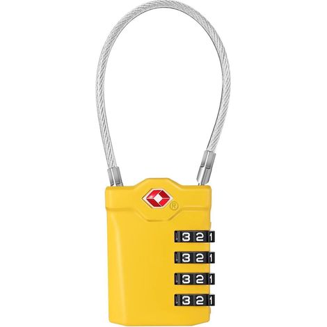 Cadenas à combinaison 4 chiffres TSA avec câble flexible et indicateur d'ouverture (1/5)