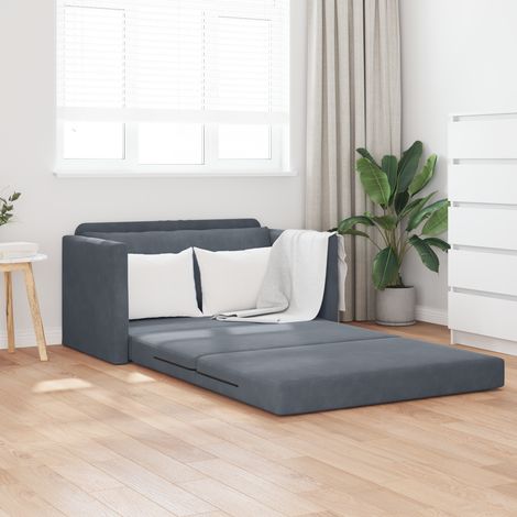 Boden Schlafsofa 2-in-1 Dunkelgrau 124x204x61 cm Velvet vidaXL484831