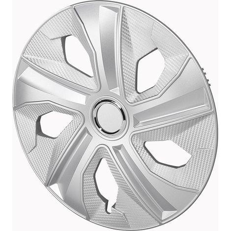 Copricerchi in carbonio argento da 15 pollici con anello lunare