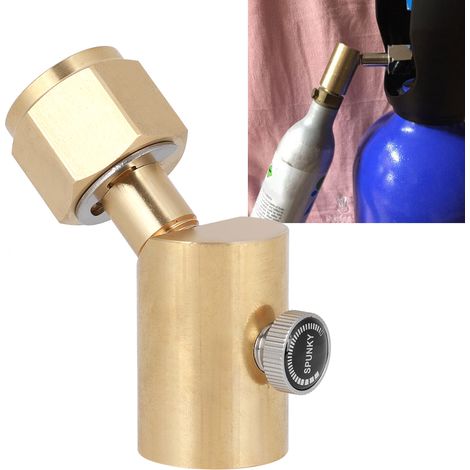 Adaptateur de remplissage de CO2 coudé CGA320 avec valve de décompression pour SodaStream / Soda Club (1/5)