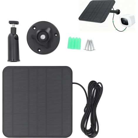1 Panneau solaire, 12 W, étanche IP65, réglable 360°, montage mural, pour caméra Ring