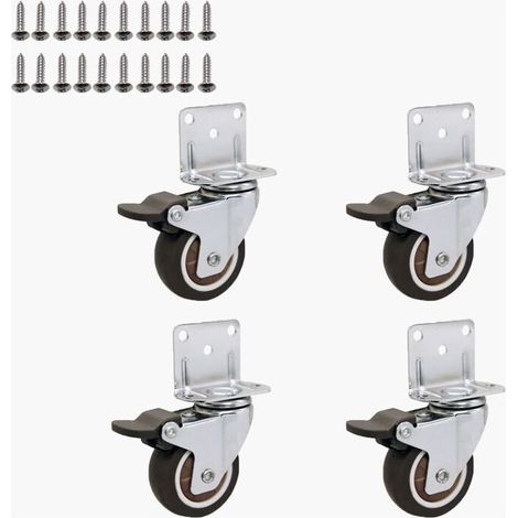 4ruotegirevolipiccolepermobiliconfreno,piastradimontaggioeviti-25mm (1/3)
