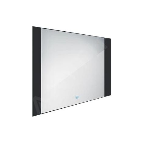 Nimco - Miroir avec lumière LED, 80x60 cm, capteur tactile, aluminium/noir ZPC 41003V-90 (1/5)