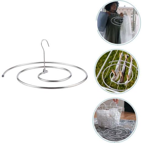 4pcs Cintre multi-fonction spirale pour couvertures,serviettes et vêtements volumineux, séchoir rotatif en acier inoxydable pour la maison (1/5)