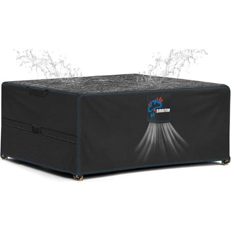 Housse de protection pour meubles de jardin, imperméable, coupe-vent, résistante aux UV, avec ouvertures d'aération, tissu Oxford robuste pour meubles de salon