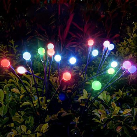 Lampe solaire de jardin à 10 têtes colorées, avec contrôle intelligent de la lumière et éclairage puissant et étanche. Idéale pour la cour et le jardin. (1/5)