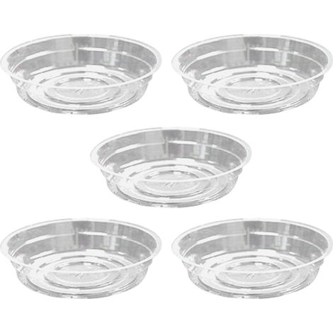 Platillos transparentes de alta calidad fabricados con PET reciclado para macetas – Tamaños: 15/20/25/30 cm – Juego de 5 – Resistentes, irrompibles e impermeables – Para uso interior y exterior (1/5)