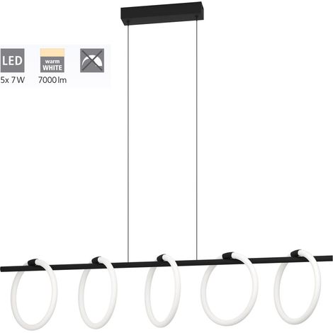 Lampe suspendue caranacaca plastique blanc LED 5x7W 3000K L: 117cm B: 23cm H: 110cm (1/5)