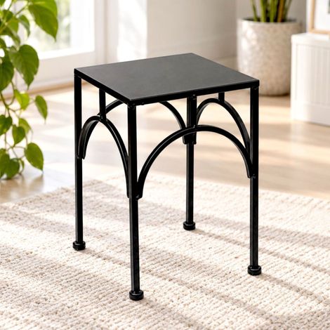 DanDiBo Blumenhocker Metall Schwarz Eckig 33 cm Blumenständer Blumensäule 96449 M Pflanzenhocker Modern Pflanzenständer (1/5)