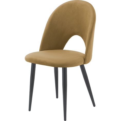 Set 4 sedie da cucina sala da pranzo design moderno in velluto Bounty - Tortora