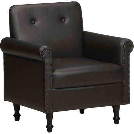 Sessel Schwarz Echtleder