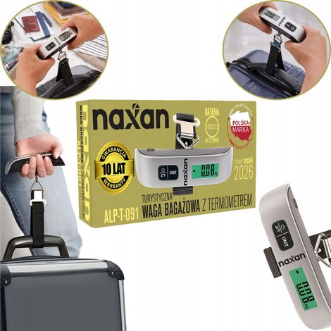 Gancho para báscula de equipaje turístico Naxan de 10 g a 50 kg con termómetro ALP-T-091