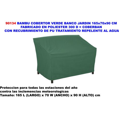 BAMBU COBERTOR VERDE BANCO JARDIN 165x70x90 CM POLIESTER RECU.PU