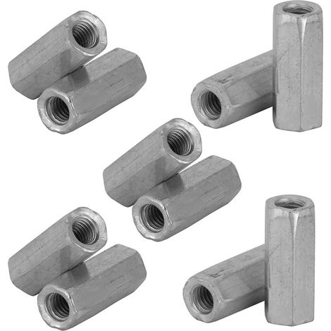 10 pièces Écrous longs à douille hexagonale, fixations filetées d'écartement (M6  25) (1/5)