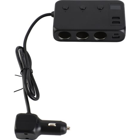 Adaptateur allume-cigare 171W, répartiteur de puissance à 3 prises, chargeur de voiture (1/5)