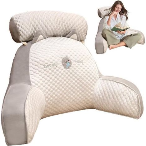 Coussin de Lecture - Non spécifié - Modèle Non spécifié - Ergonomique - Déhoussable - Gris clair (1/5)