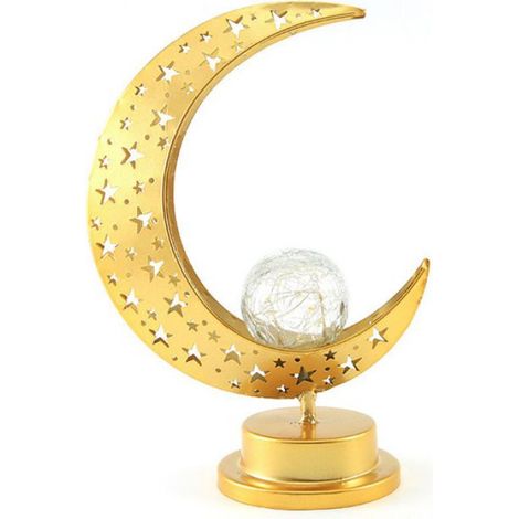 Lampe de table décorative LED ajourée en fer forgé, veilleuse pour ambiance festive (1/4)