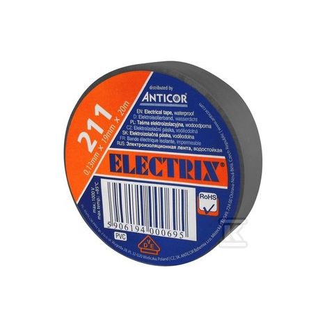 Nastro isolante elettrico grigio 19x20 cm 211P