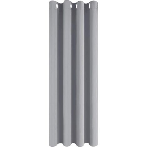 Double Rideaux Occultant Thermiques 140x240cm Gris Clair Isolant Anti Froid en Tissu Lourd pour Porte Entrée Interieur Lot de 1 Panneau Rideau Phonique Anti Bruit à Oeillets pour Chambre (1/5)
