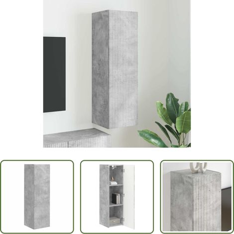 Betonfarbe - TV-Wandschrank Beton 30 x 31 x 100 cm Holzwerkstoff (1/5)