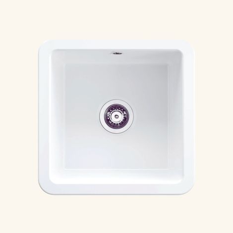 Évier céramique blanc Deante LUMI 1 bac 46x46 cm (1/4)