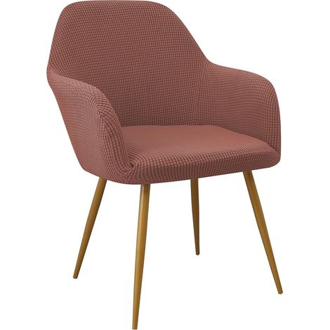 Housses de chaise de bureau extensibles Jacquard corail lot de 4 (1/5)