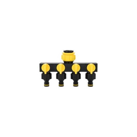Distributeur 4 voies, raccords de tuyau d'arrosage 3/4" et 1/2", adaptateurs de robinet - Pour jardin - Crezuo