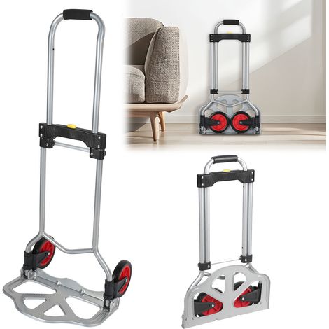 Jiubiaz Carrello manuale pieghevole in acciaio per sacchi da 60 kg Carrello multiuso