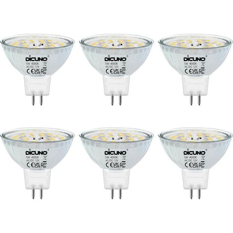GU5.3 MR16 5W LED-Lampe, 220V, neutralweiß 4000K, nicht dimmbar GU5.3 12V LED-Strahler, entspricht 50W Halogen, 500lm, 6er-Pack (1/5)