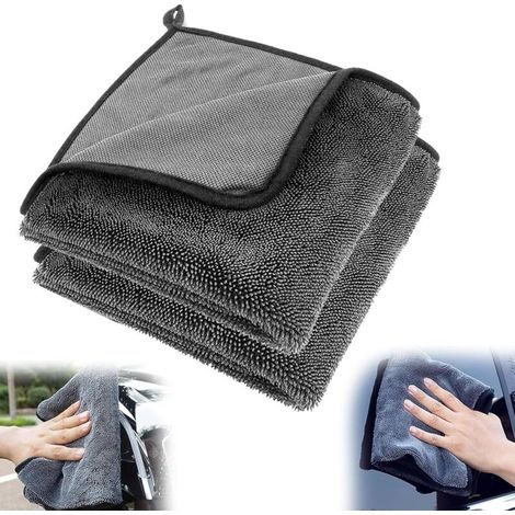 Serviette de voiture en microfibre 90x60 cm – Grammage 600 GSM – Lavable en machine – Nettoyage sans traces ni peluches (1/5)