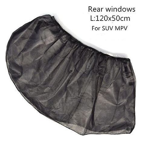Lot de 2 pare-soleil/moustiquaires pour vitres latérales de voiture, respirants, en maille, pour bébé, enfant et animal de compagnie. Rideaux anti-UV pour banquette arrière, noirs, 2 pièces, 120 x 50