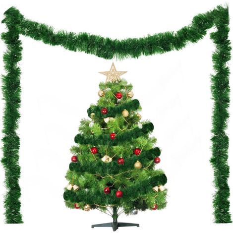 Weihnachtsgirlande Grün 12 Meter - Künstliche Tannengirlande Ø 9 cm für Innen & Außen