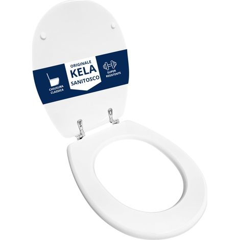 Copriwater Originale Kela Sanitosco legno rivestito in resina poliestere bianco (1/4)