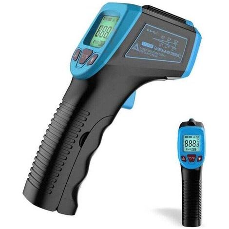 Termometro digitale a infrarossi senza contatto Enowelir con display LCD blu, intervallo di temperatura da -50 °C a 600 °C. (1/4)