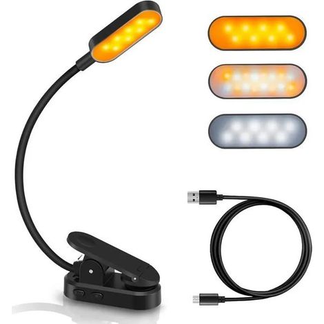 360°Cou Flexible Lampe Pince pour Lit, Livre, Veilleuse pour Nuit et Lampe de Chevet ODIPIE (1/2)