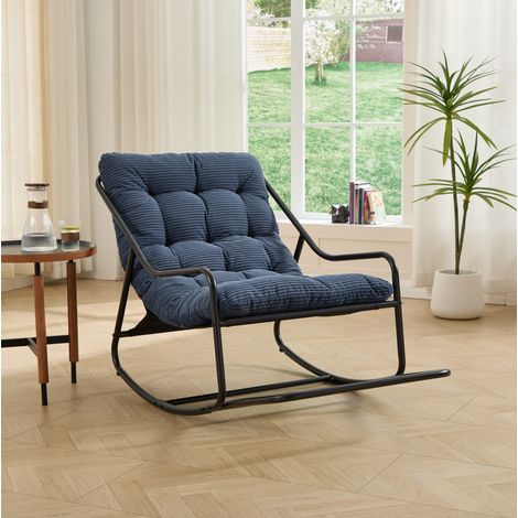 Sillón balancín de acero azul marino OKMYHOME (1/5)