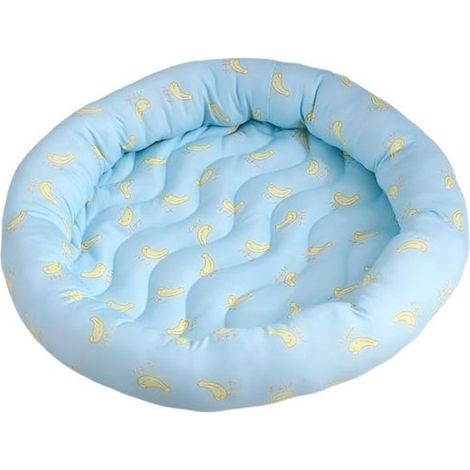 Cama refrescante de seda helada para mascotas para el verano，45x45 cm，Esterilla refrescante de seda helada，Cama redonda para mascotas (1/5)