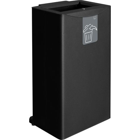 Pattumiera Sistema di Raccolta Rifiuti 44,5x35xh84 cm in Acciaio Apertura Frontale Nero (1/2)