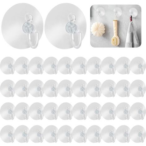 Packung mit 40 Saugnapfhaken, bohrfreie PVC-Aufhängehaken, schwarz (1/5)