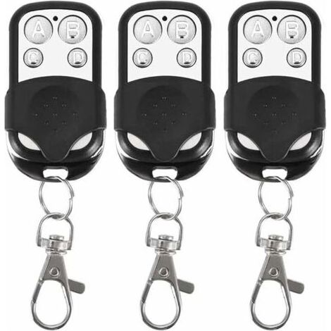 SABIR Lot de 3 télécommandes universelles pour portes automatiques, fréquence 315MHz, code fixe, 4 boutons, pour jusqu'à 4 portes. (1/5)