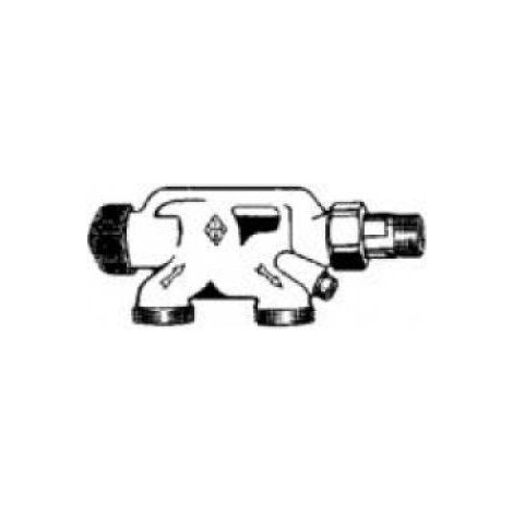 IMI Heimeier Einrohrventil für Tauchrohr, seitlicher Heizkörperanschluss, DN 15 1/2", Mittenabstand 58mm, Rotguss vernickelt (1/4)