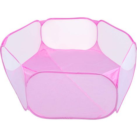 Parc Portable pour Petits Animaux, Oxford Clôture Petit Animal Respirant Parc Transparent Populaire Ouvert pour Cobaye, Lapins, Hamster, Chinchillas et Hérissons (Rose) (1/5)