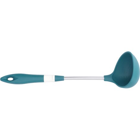 Ustensiles de cuisine en silicone, en acier inoxydable et silicone, isolation thermique, anti-brûlures, prise en main confortable, cuillère (1/5)